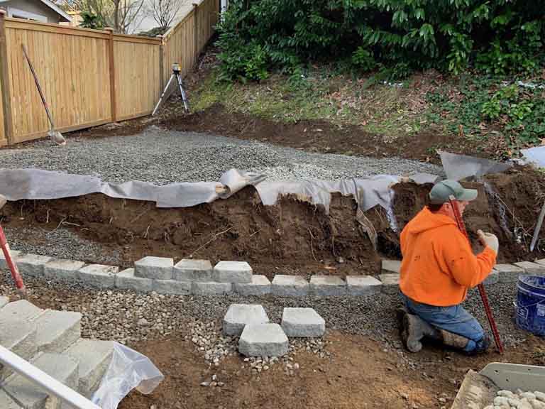 Backyard Retaining Wall Skagit County