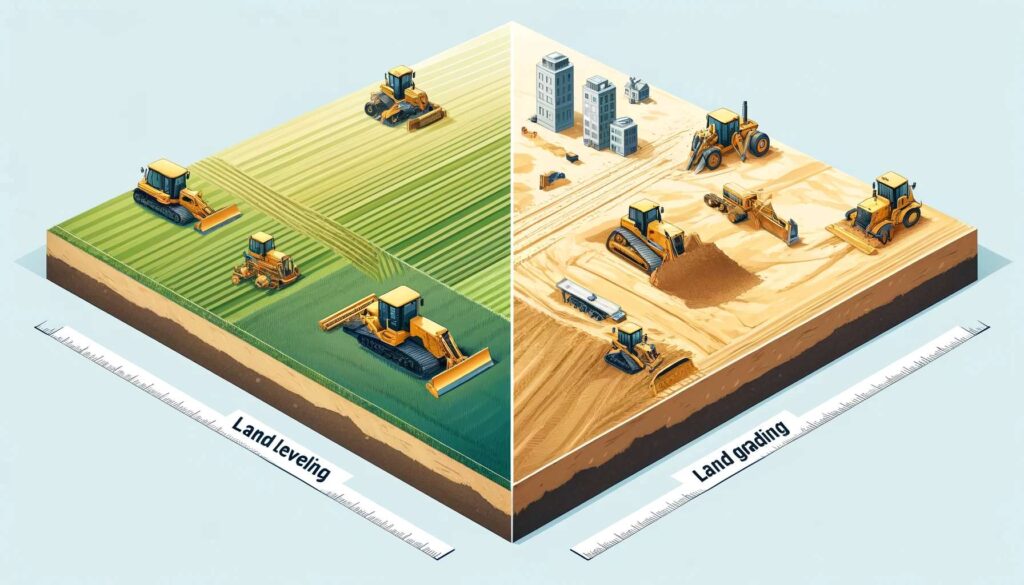 differences between Land Grading and leveling