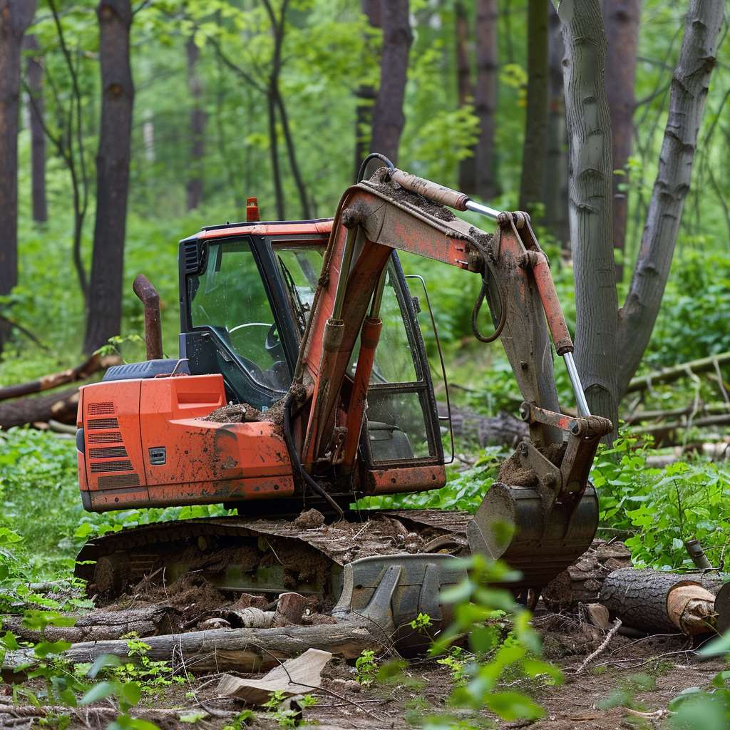 Mini Excavator for stump removal