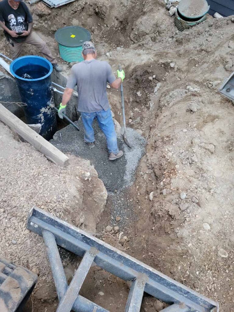Indepth Excavation Preparing for the Grinder Pump Installation Project Digging