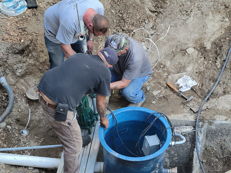 Indepth Excavation installing a grinder pump in Snohomish County Washington